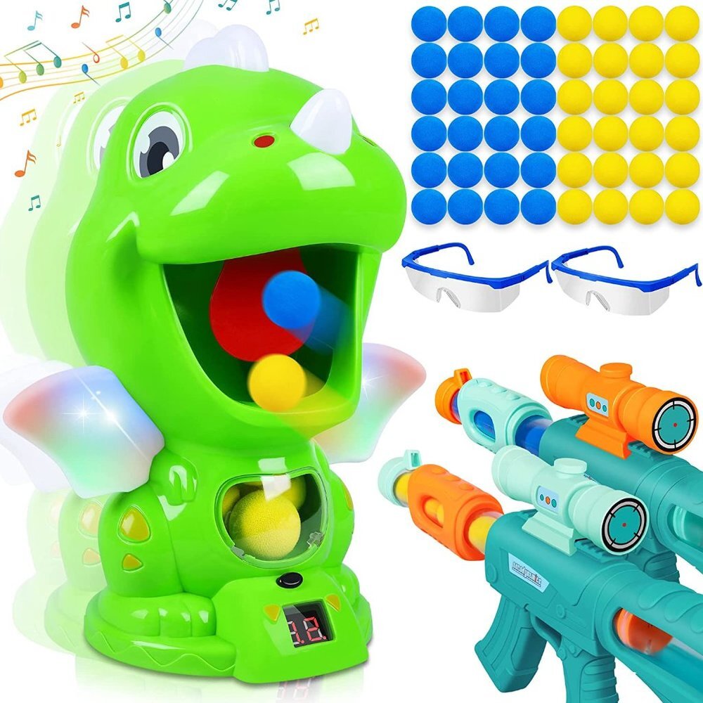 48 Balls Dinosaur Shooting Toys Gun Kids Playing Fun Game Gift New in Box